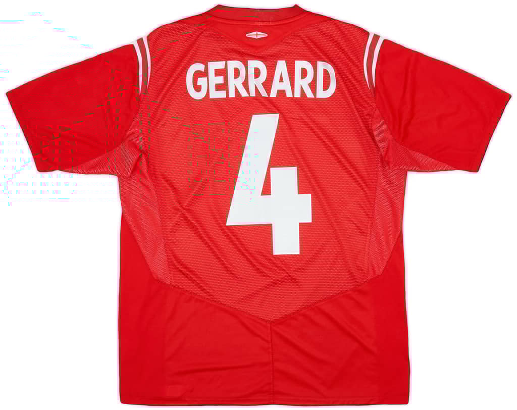 2004-06 England Away Shirt Gerrard #4 - 6/10 - (L)