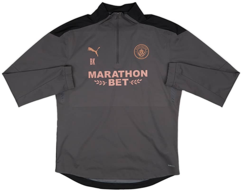 2020-21 Manchester City Staff Issue Puma 1/4 Zip Drill Top BK - 9/10 - (XL)