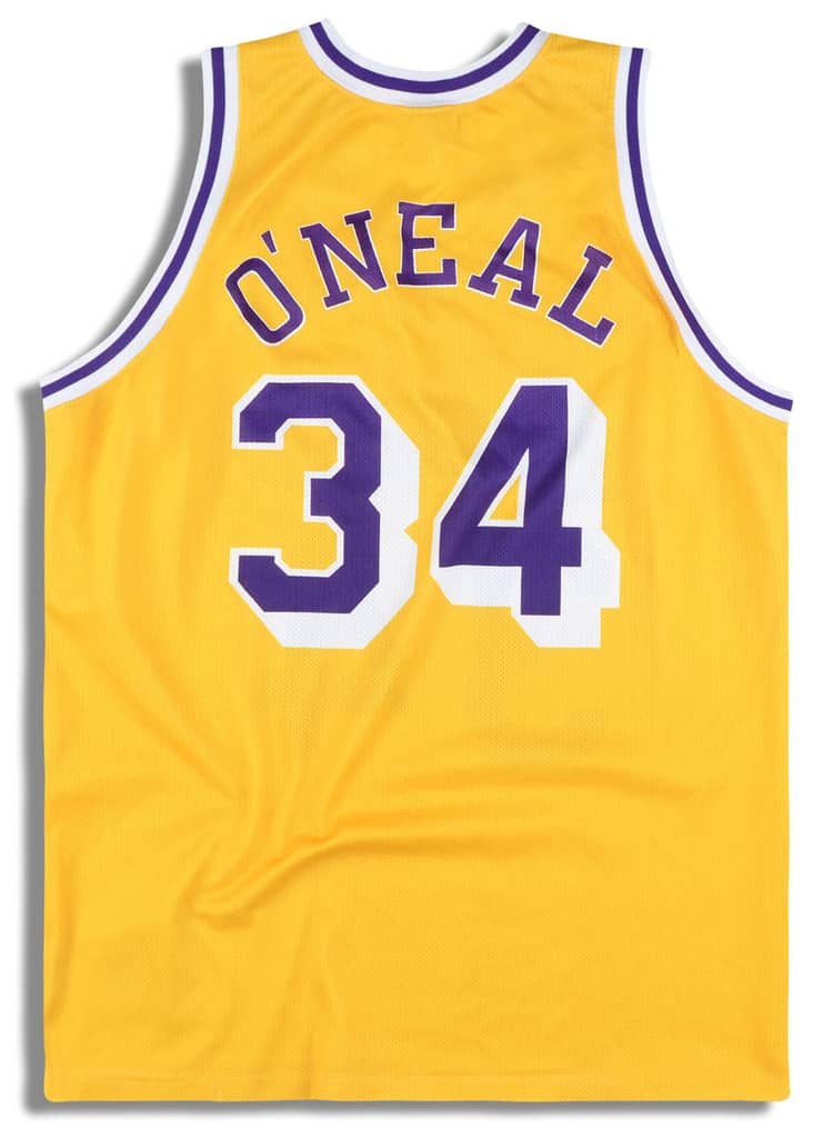 1996-99 LA Lakers O’Neal #34 Champion Jersey (Home) S