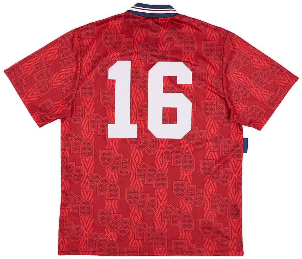 1993-95 England Away Shirt #16 - 8/10 - (XL)