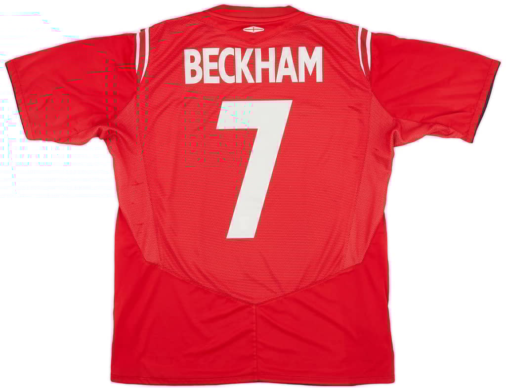 2004-06 England Away Shirt Beckham #7 - 6/10 - (L)