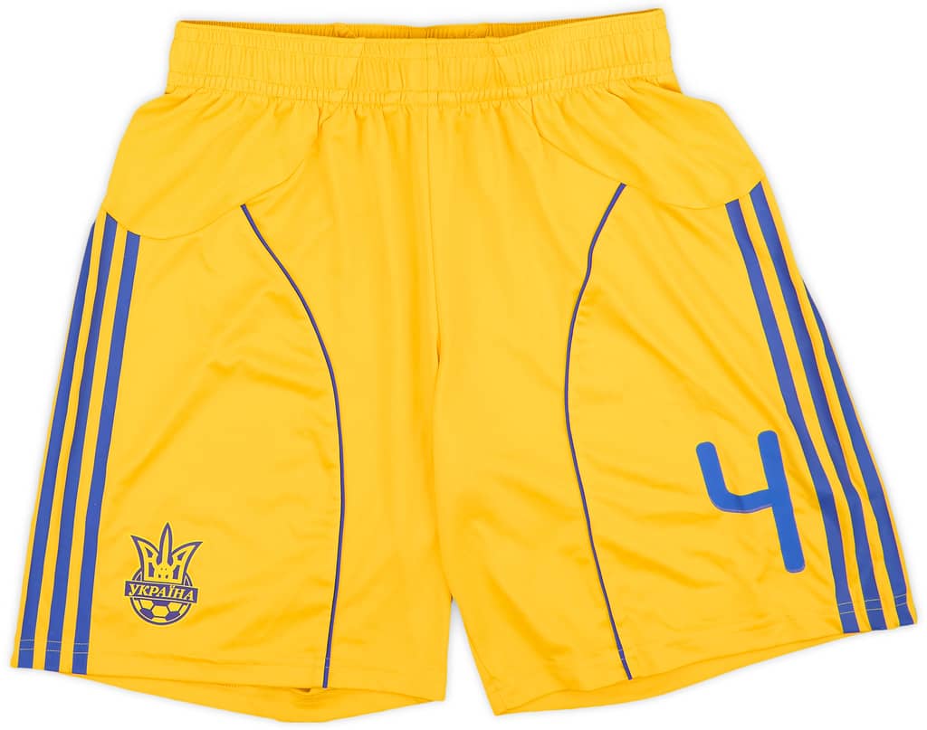 2010-12 Ukraine Player Issue Home Shorts #4 (Tymoshchuk) - 5/10 - (L)