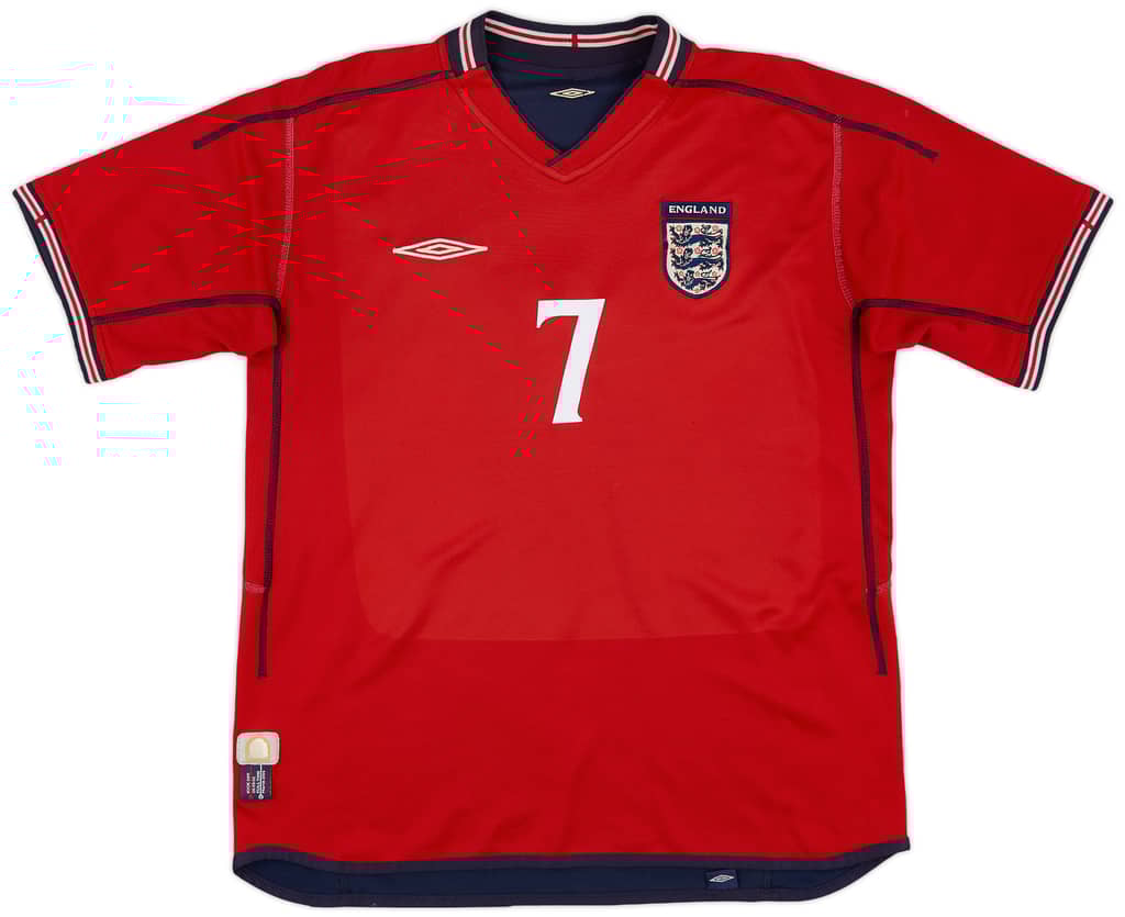 2002-04 England Away Shirt Beckham #7 - 6/10 - (L)