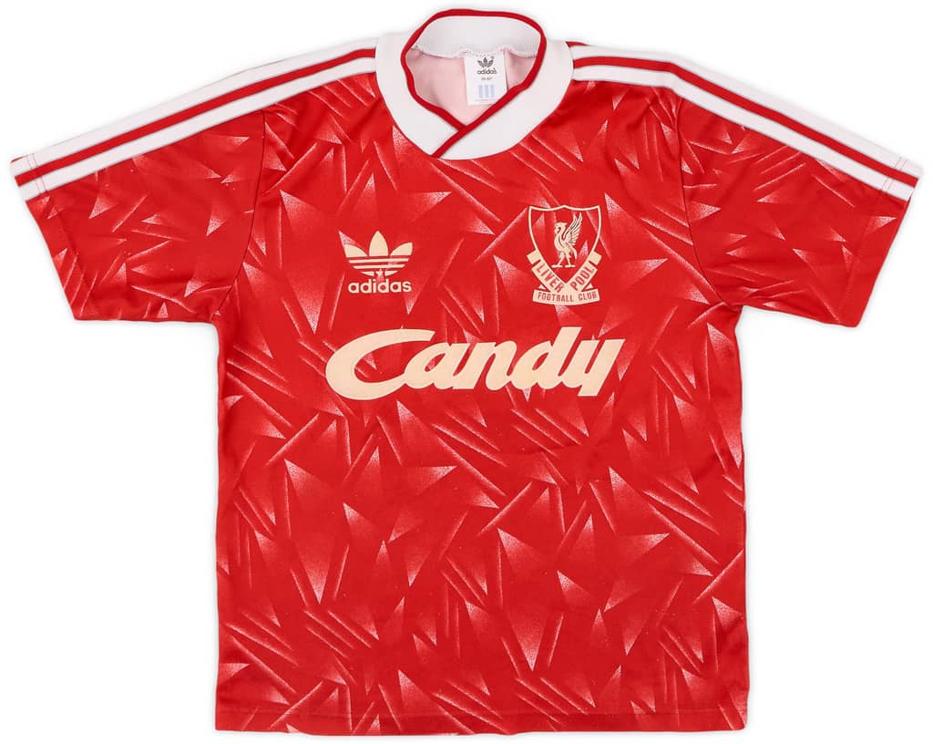 1989-91 Liverpool Home Shirt - 8/10 - (M.Boys)