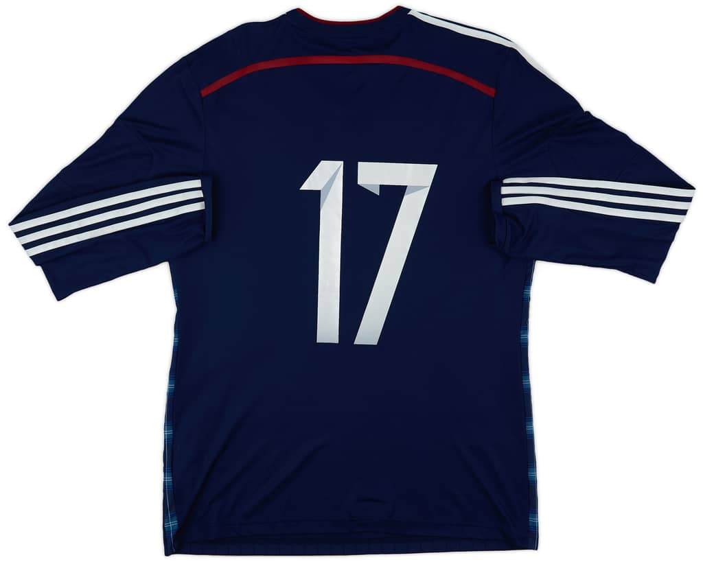 2014-15 Scotland Player Issue Home L/S Shirt #17 - 9/10 - (M)
