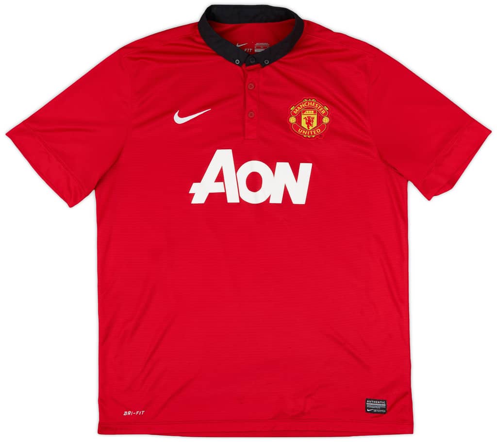2013-14 Manchester United Home Shirt Vidic #15 - 8/10 - (XL)