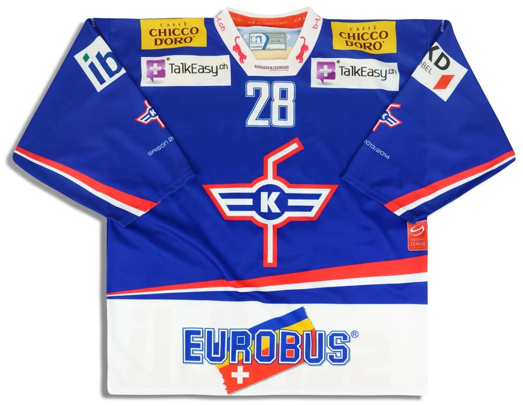 2013-14 Kloten Flyers Gerber #28 Ochsner Jersey (Home) XL
