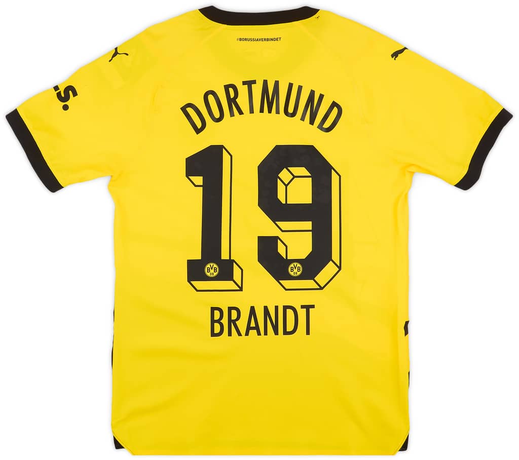 2023-24 Borussia Dortmund Authentic Home Shirt Brandt #19