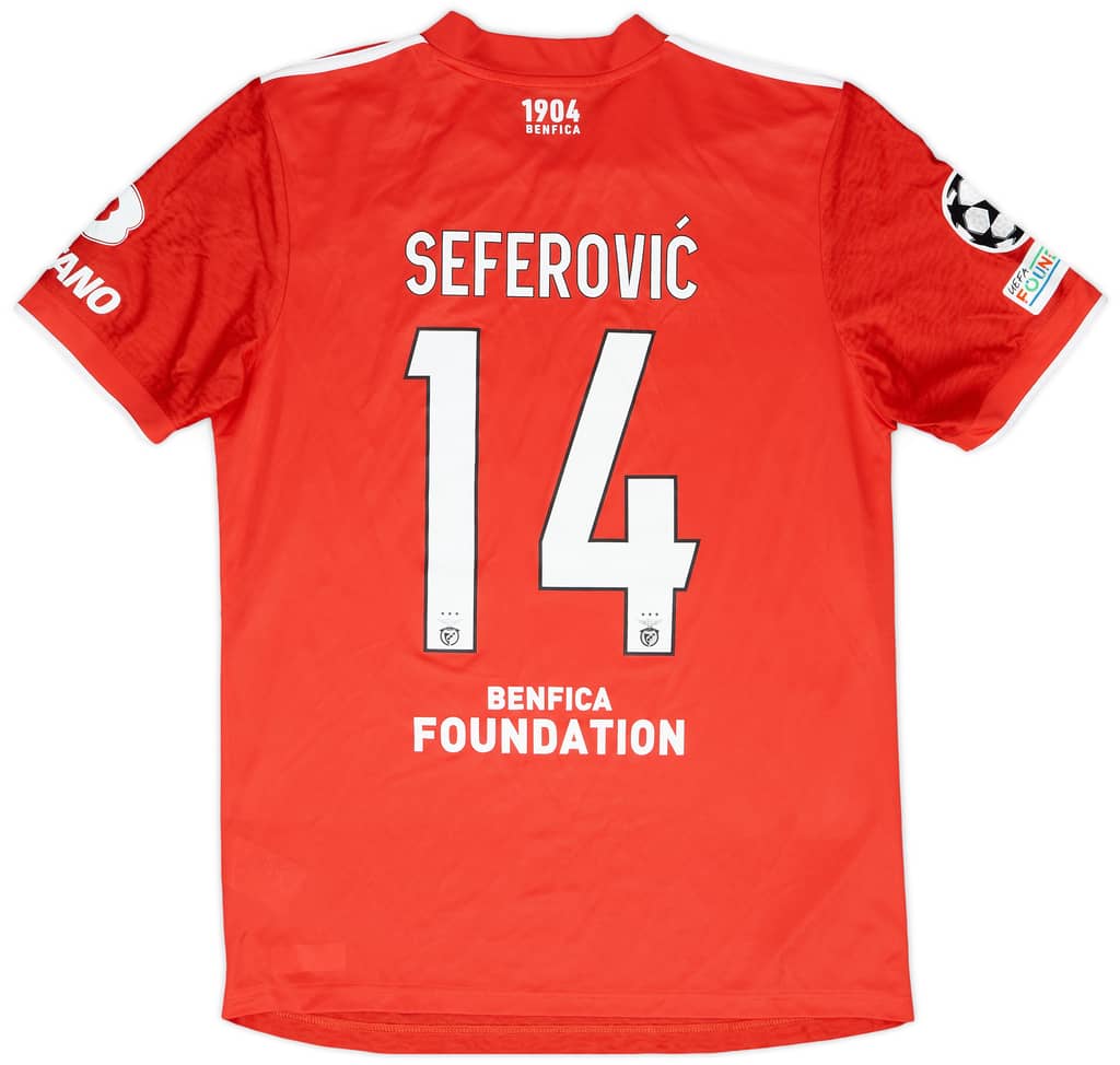 2021-22 Benfica Match Issue Champions League Home Shirt Seferovic #14