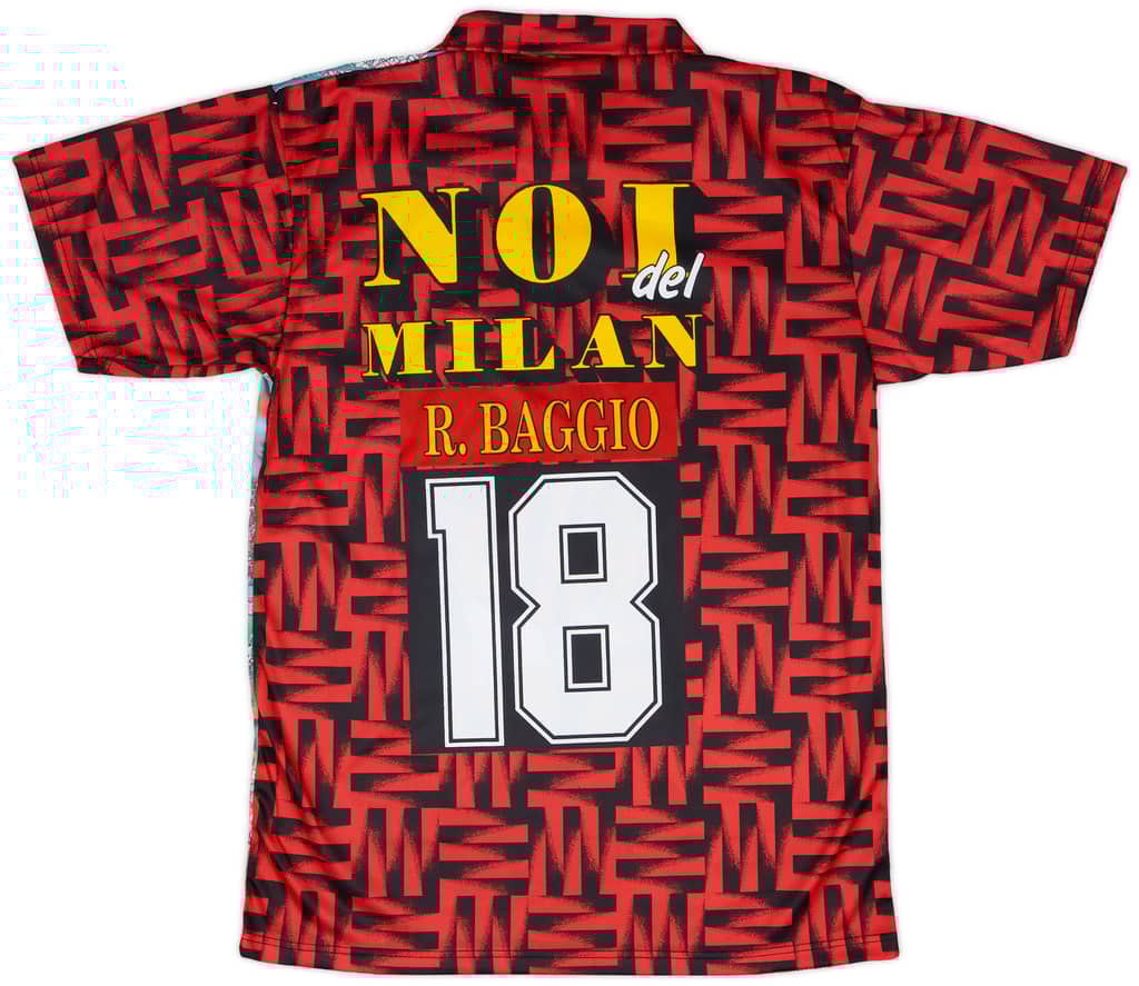 1996-97 AC Milan Graphic Shirt R.Baggio #18 - 8/10 - (S)