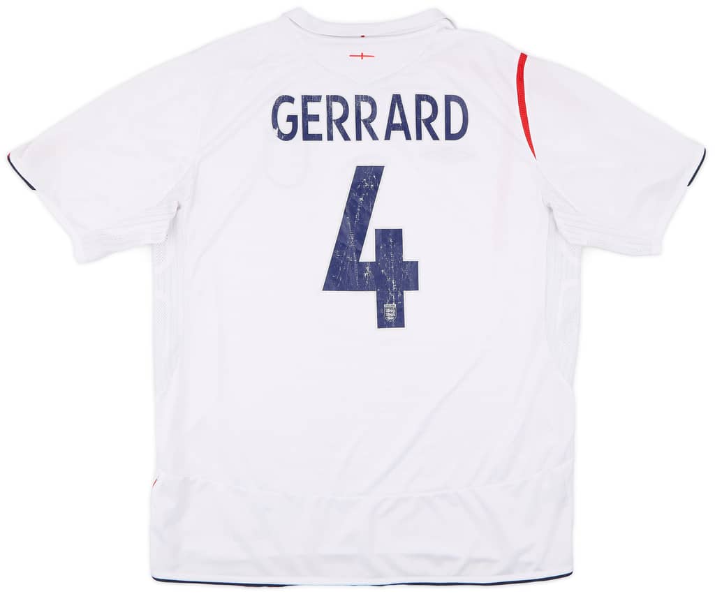 2005-07 England Home Shirt Gerrard #4 - 6/10 - (XL)