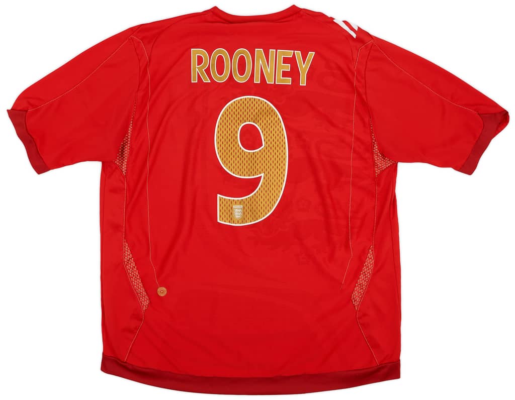2006-08 England Away Shirt Rooney #9 - 8/10 - (XL)