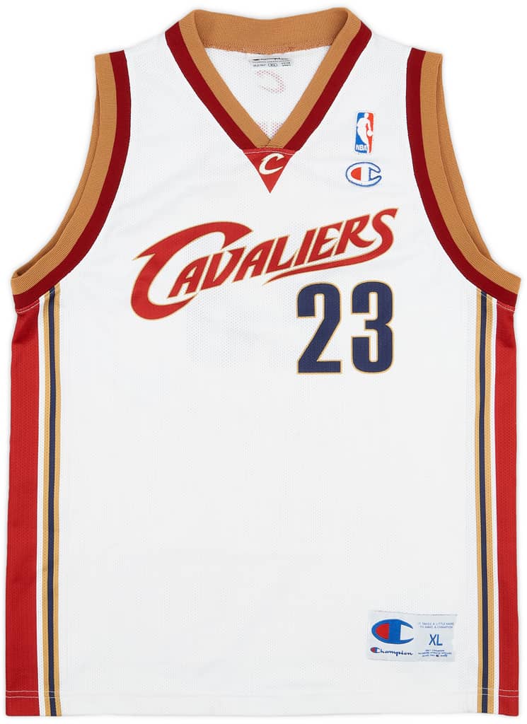 2003-10 Cleveland Cavaliers James #23 Champion Home Jersey - 8/10 - (XL.Boys)