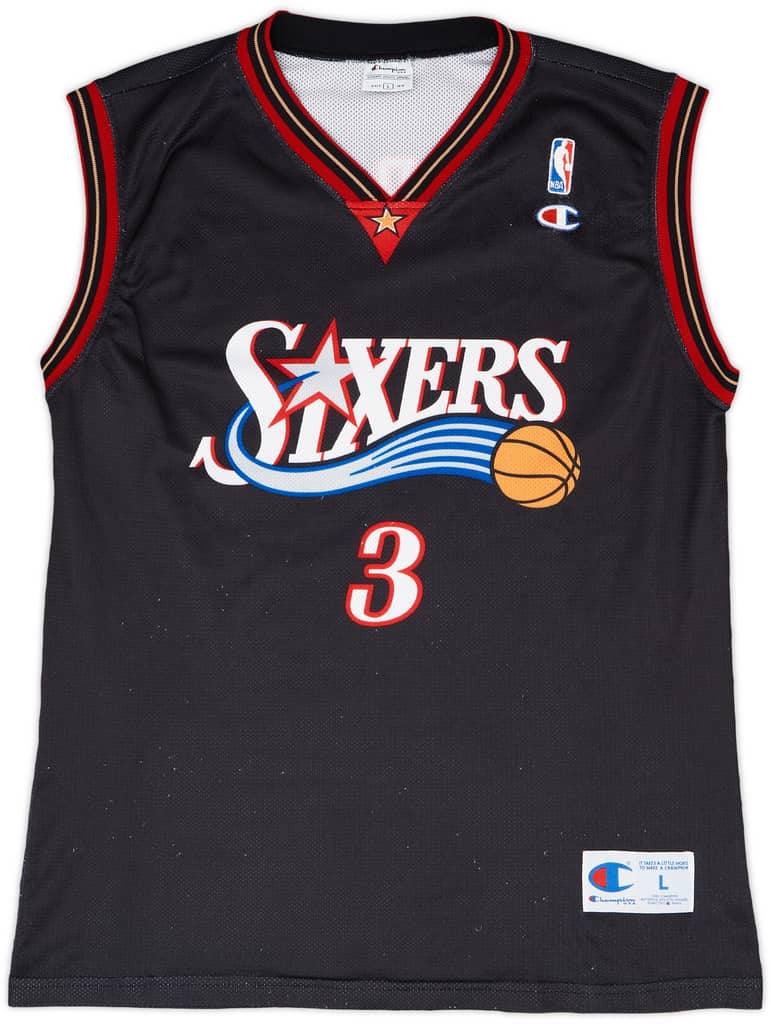 2000-06 Philadelphia 76ers Iverson #3 Champion Away Jersey - 8/10 - (L)