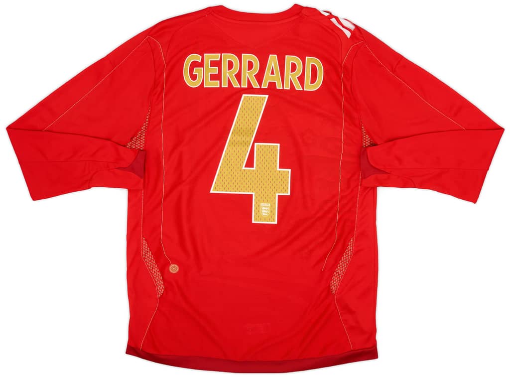 2006-08 England L/S Away Shirt Gerrard #4 - 7/10 - (M)