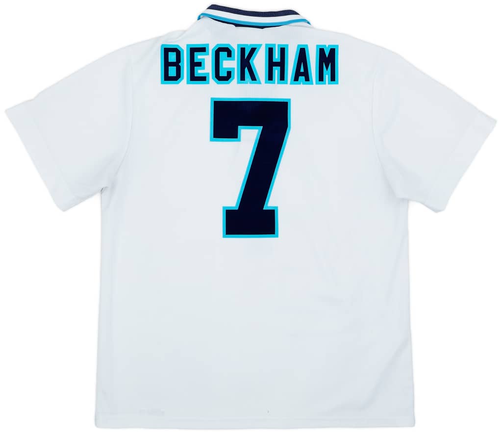 1995-97 England Home Shirt Beckham #7 - 8/10 - (XL)