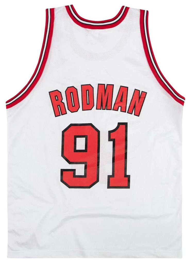 1995-98 Chicago Bulls Rodman #91 Champion Jersey (Home) L