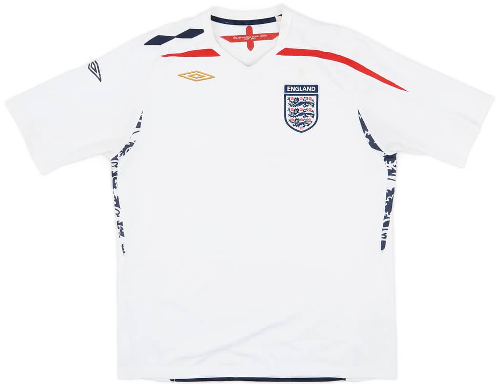 2007-09 England Home Shirt - 5/10 - (XL)