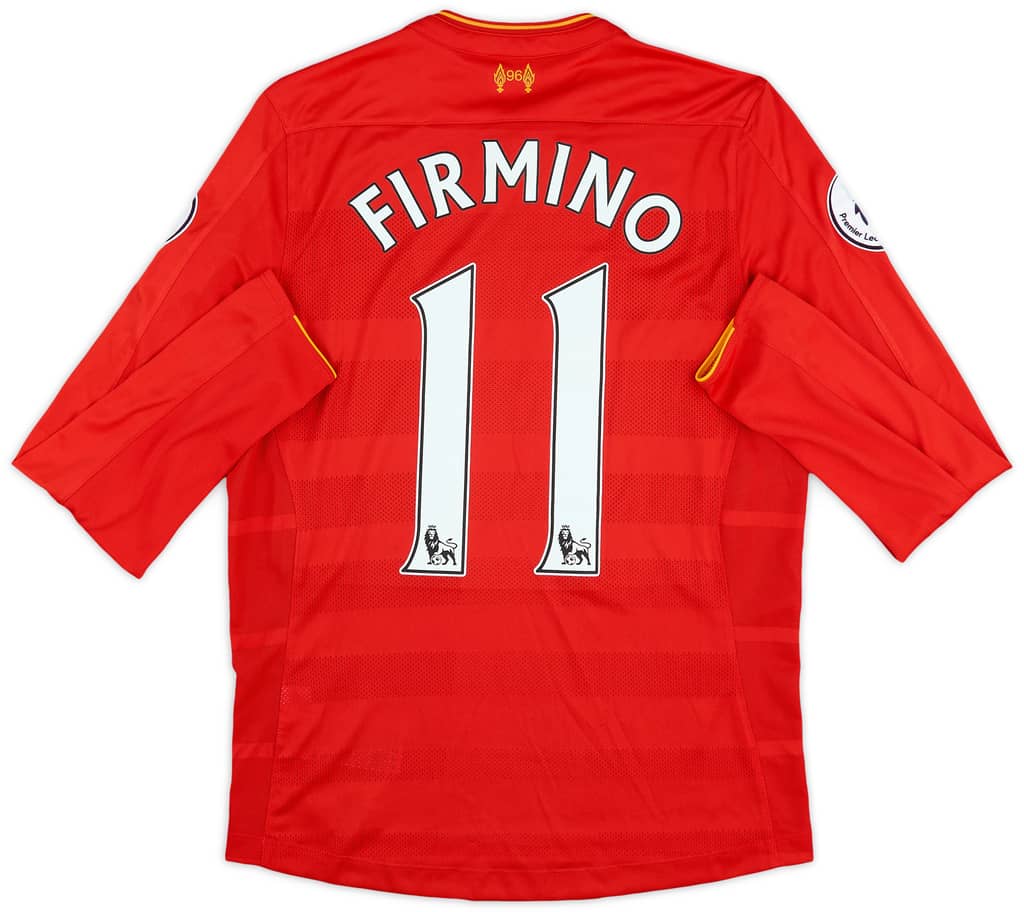 2016-17 Liverpool Authentic Home L/S Shirt Firmino #11 - 7/10 - (S)
