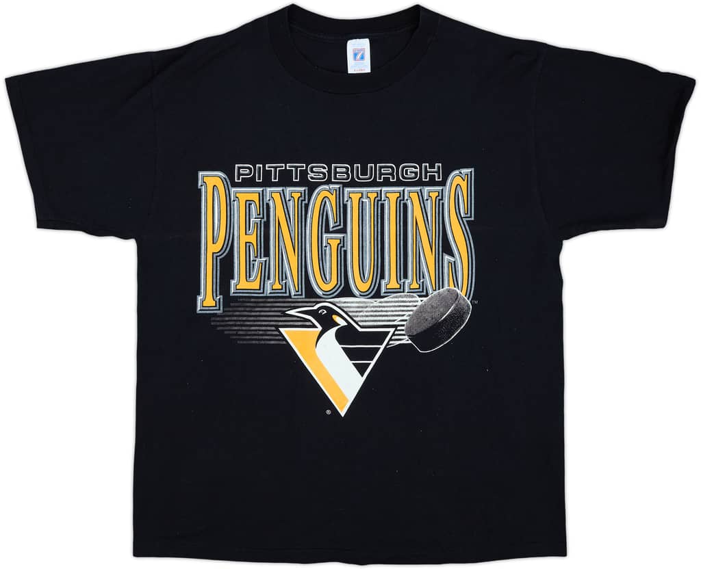1990s Pittsburgh Penguins Logo 7 Graphic Tee - 9/10 - (XL)