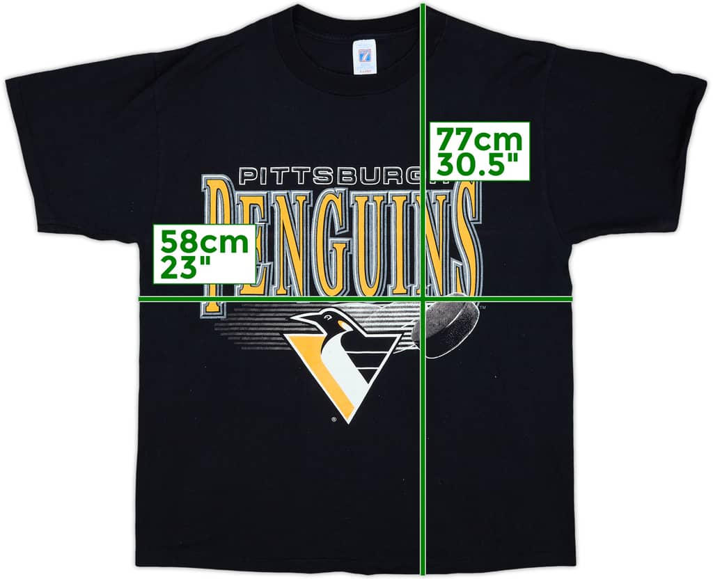 1990s Pittsburgh Penguins Logo 7 Graphic Tee - 9/10 - (XL)