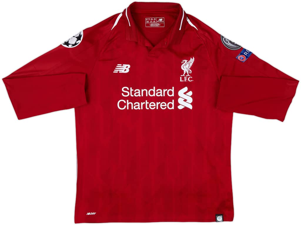 2018-19 Liverpool Home L/S Shirt M.Salah #11 - 7/10 - (XL.Boys)