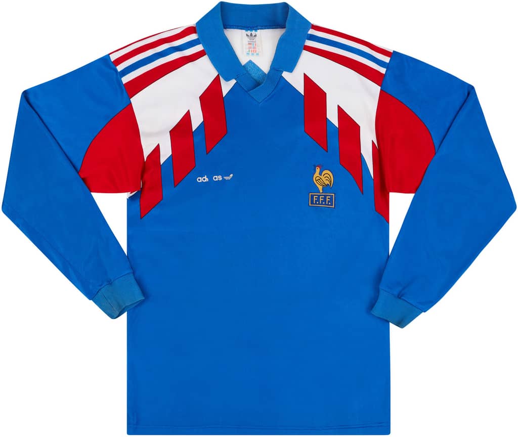 1990-92 France Player Issue Home L/S Shirt - 5/10 - (S)