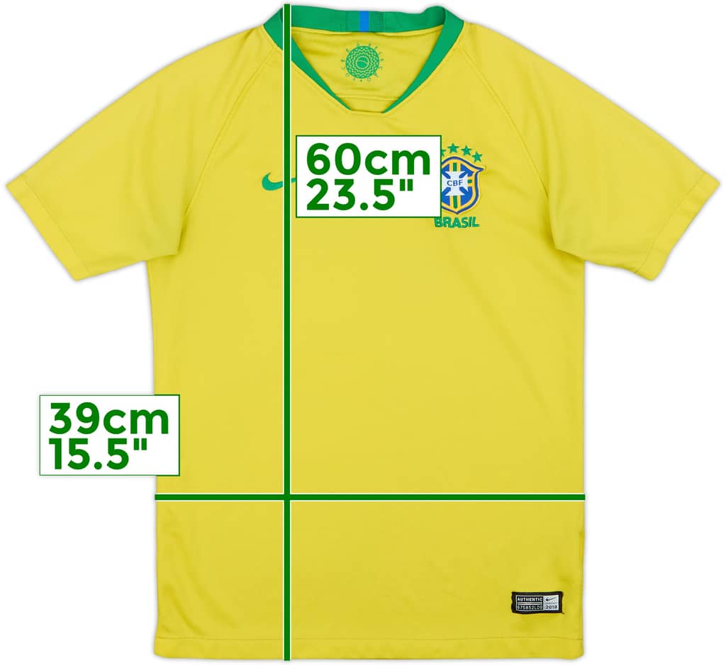 2018-19 Brazil Home Shirt - 5/10 - (L.Boys)