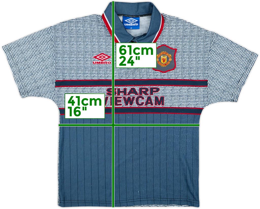 1995-96 Manchester United Away Shirt - 7/10 - (L.Boys)