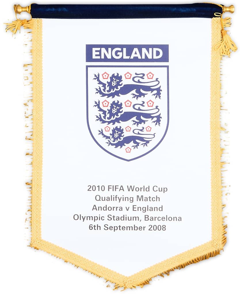 2008 England Match Pennant World Cup 2010 Qualifier (v Andorra)