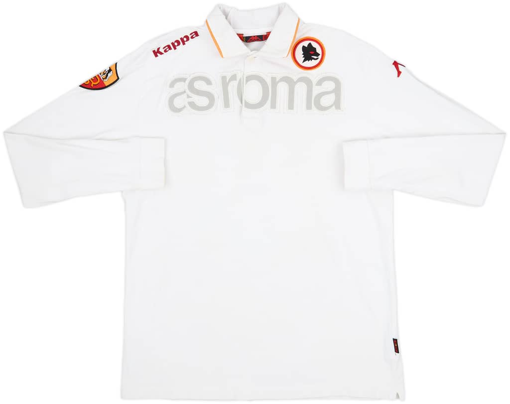 2001-02 Roma Kappa Polo L/S Shirt - 9/10 - (XL)