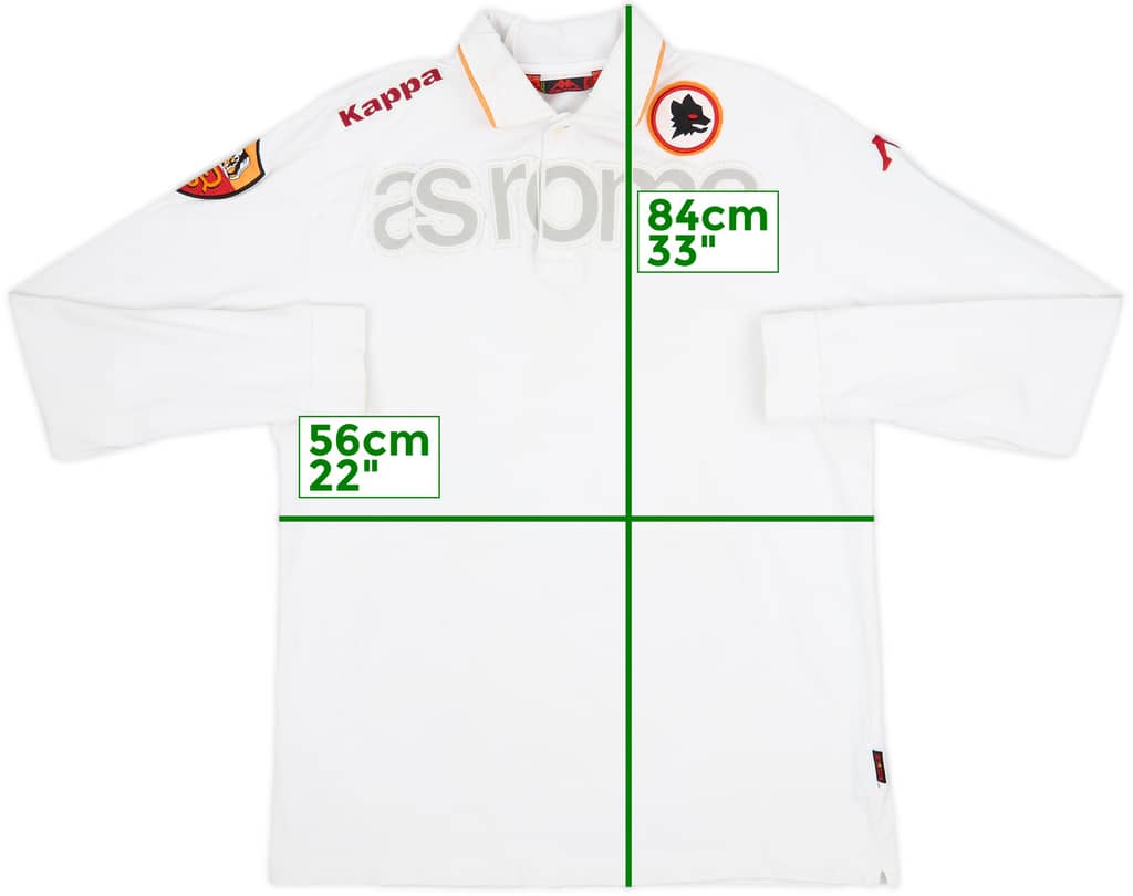 2001-02 Roma Kappa Polo L/S Shirt - 9/10 - (XL)