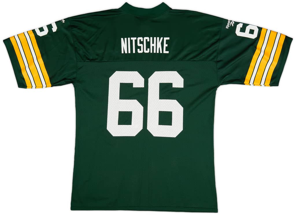 1966 Green Bay Packers Nitschke #66 Reebok Throwback Home Jersey (Excellent) L