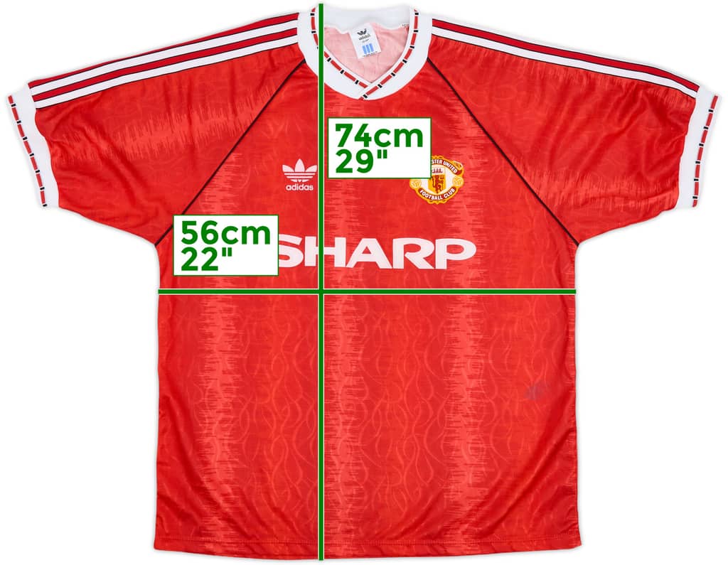 1988-90 Manchester United Home Shirt - 8/10 - (L)