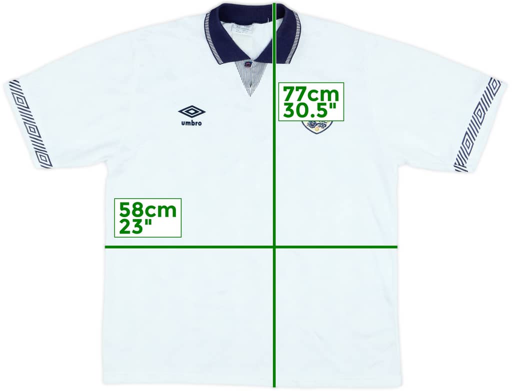 1990-92 England Home Shirt - 7/10 - (L)