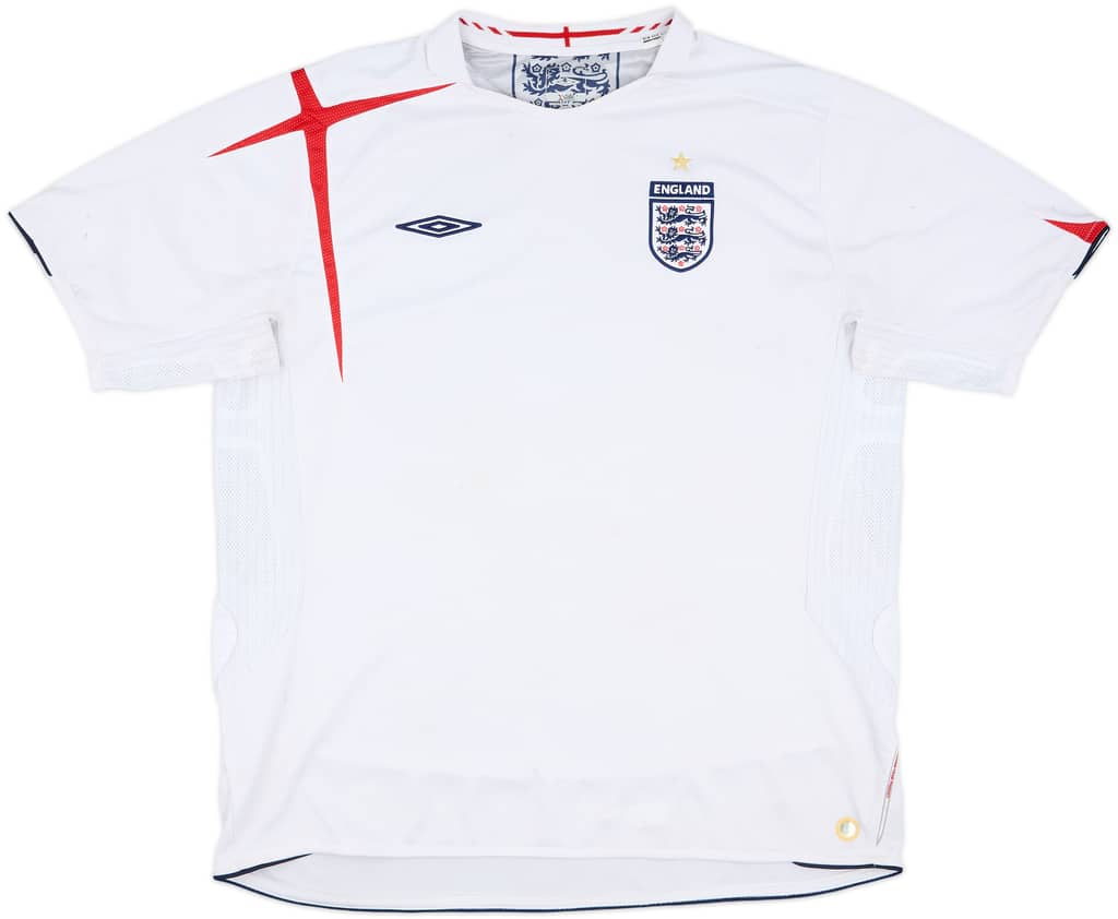 2005-07 England Home Shirt - 5/10 - (XXL)