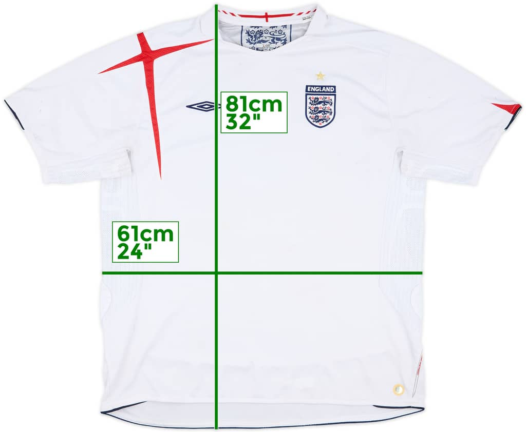 2005-07 England Home Shirt - 5/10 - (XXL)
