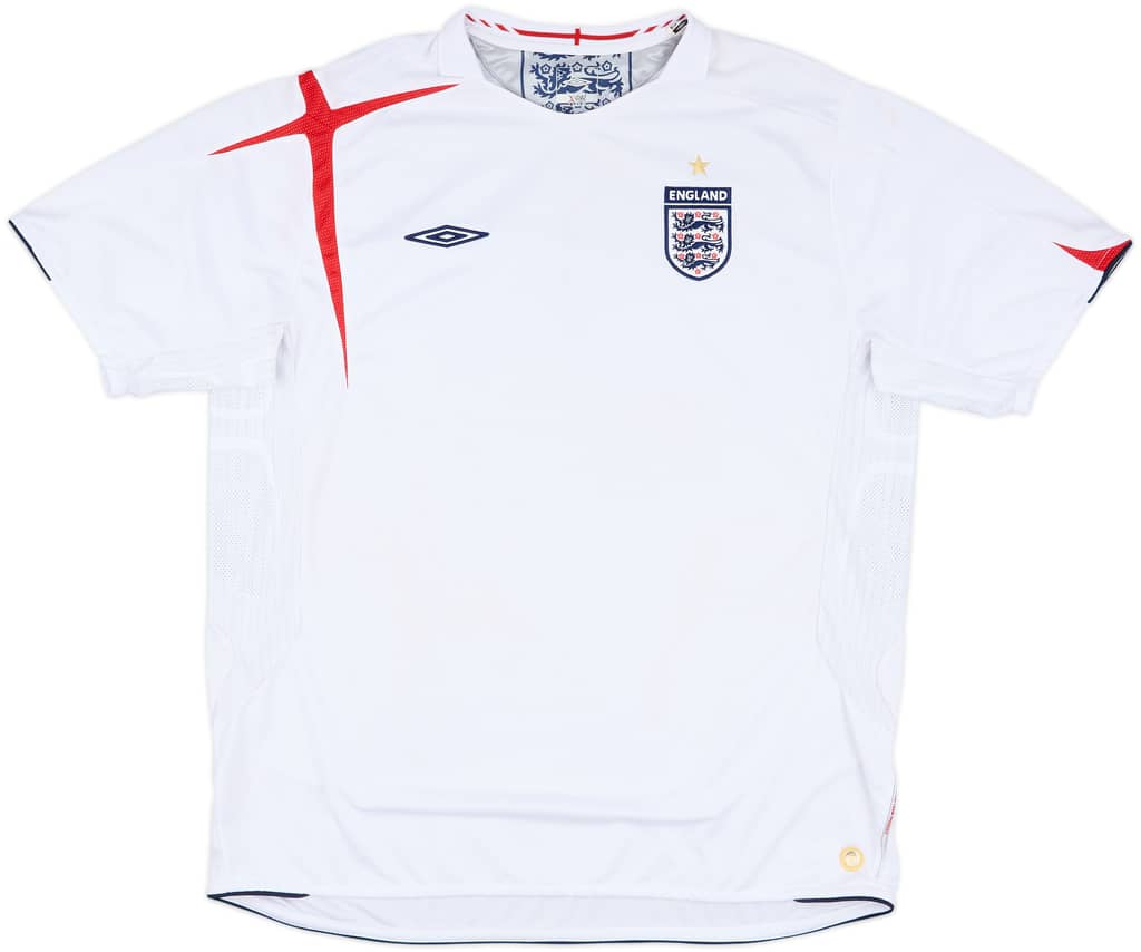 2005-07 England Home Shirt - 5/10 - (XXL)