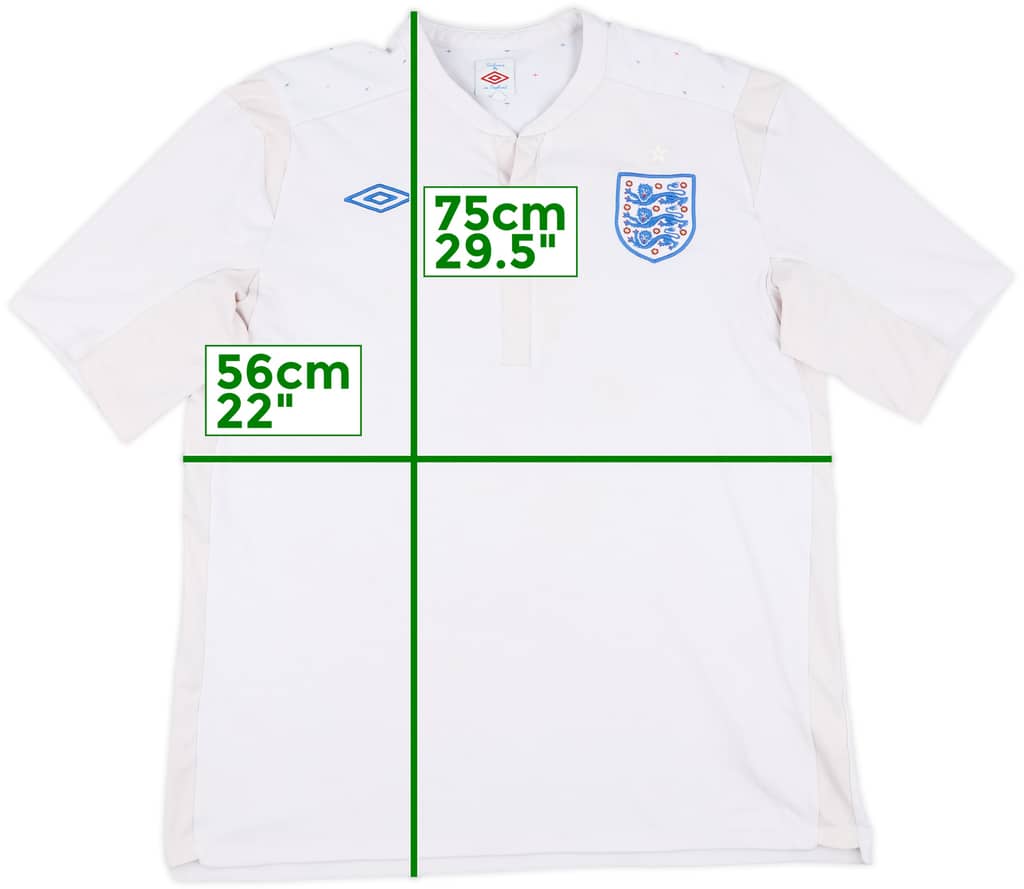2010-11 England Home Shirt - 4/10 - (XL)