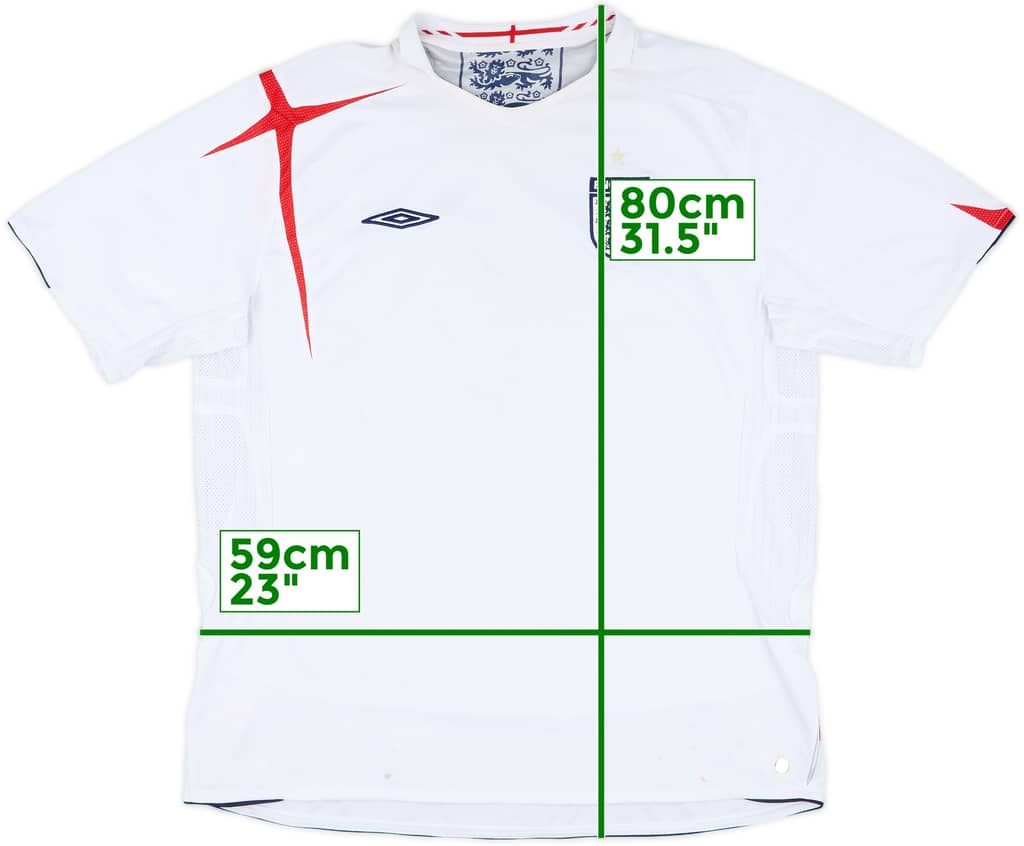 2005-07 England Home Shirt - 5/10 - (XXL)