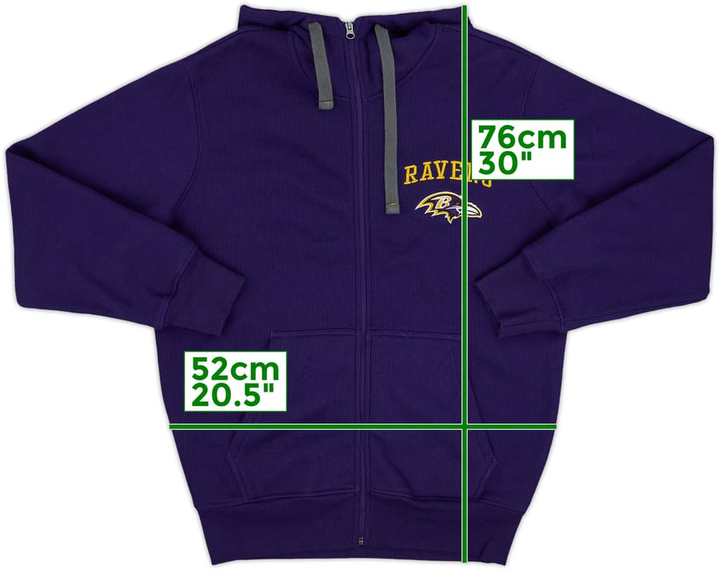 2010s Baltimore Ravens NFL Full Zip Hooded Sweat Top - 8/10 - (M)