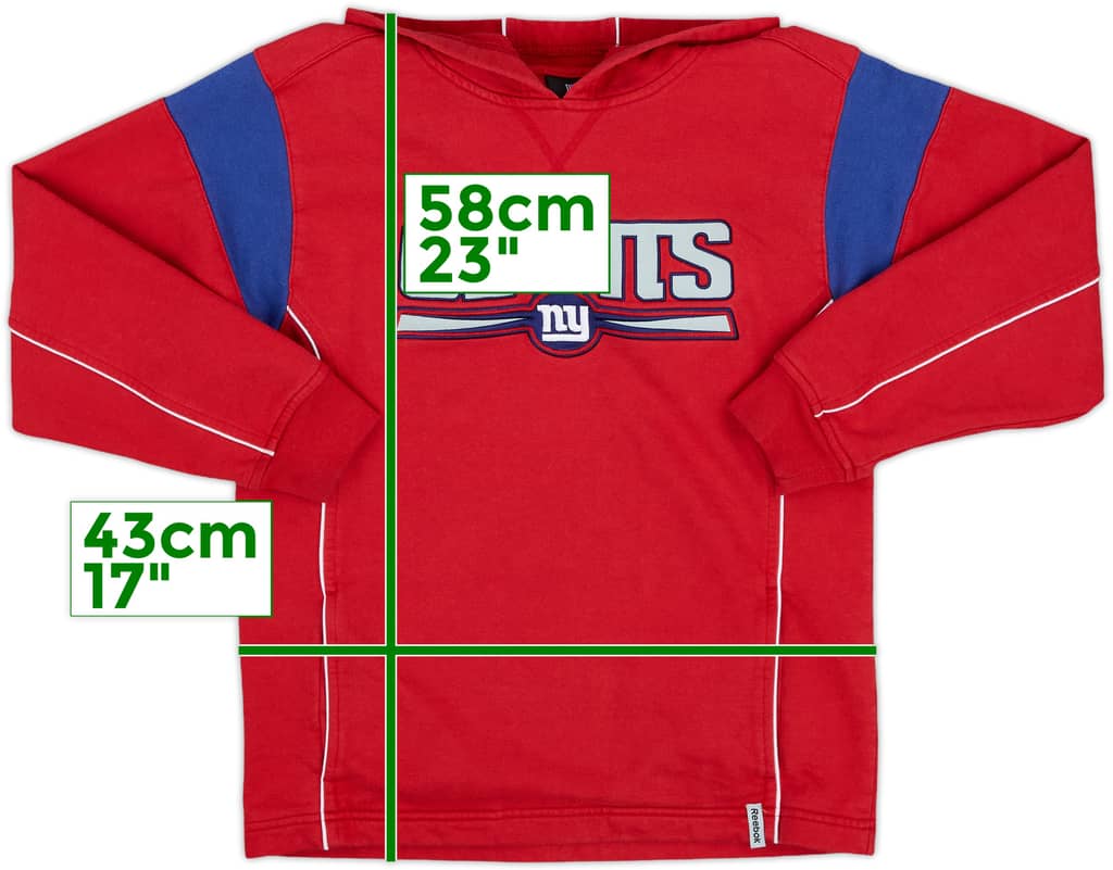 2008 New York Giants Reebok Hooded Sweat Top - 8/10 - (M.Boys)