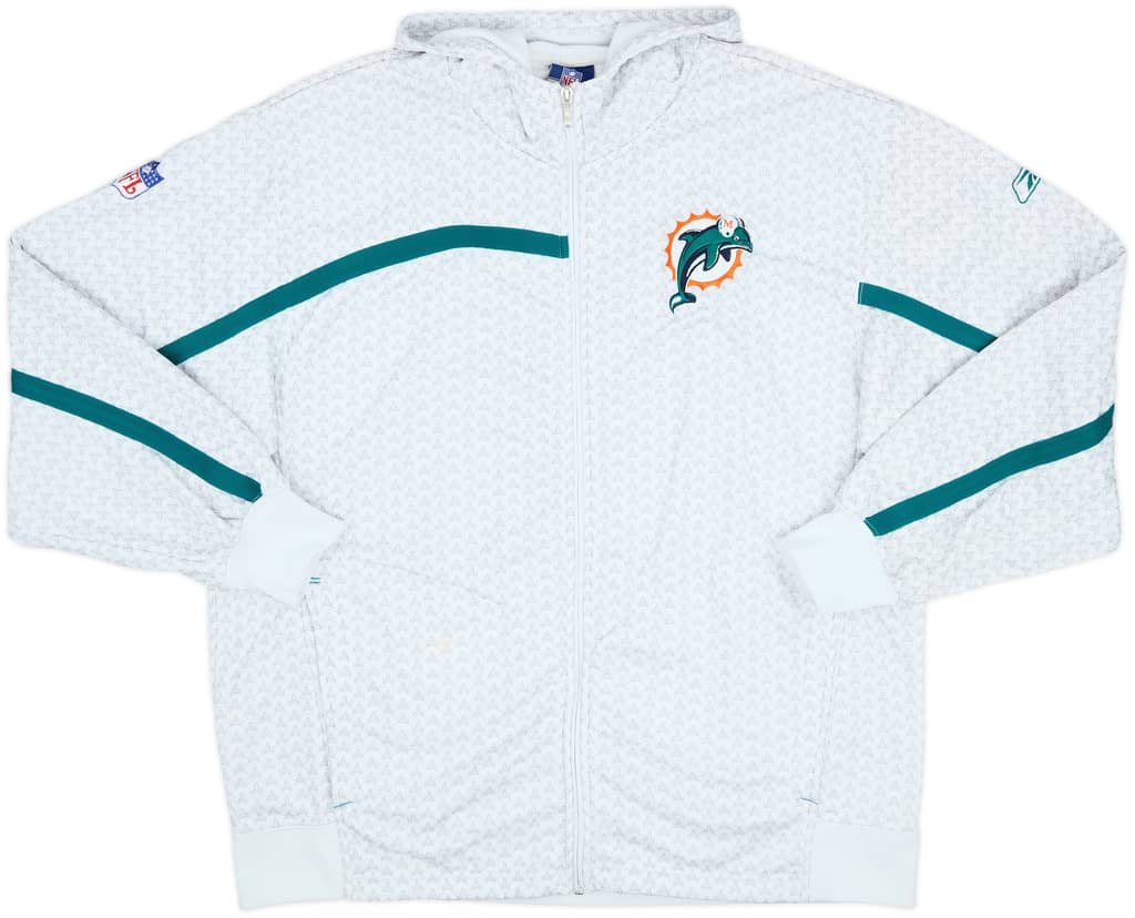 2007 Miami Dolphins Reebok Full Zip Hooded Sweat Top - 7/10 - (XL)