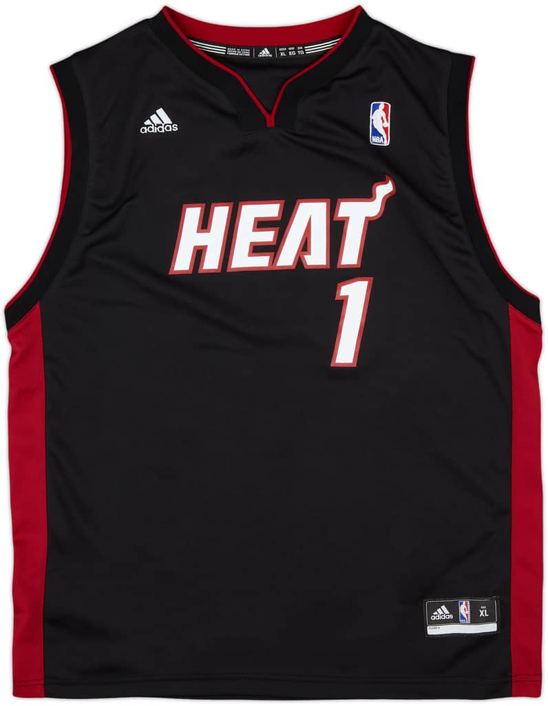 2010-12 Miami Heat Bosh #1 adidas Away Jersey - 10/10 - (XL.Boys)