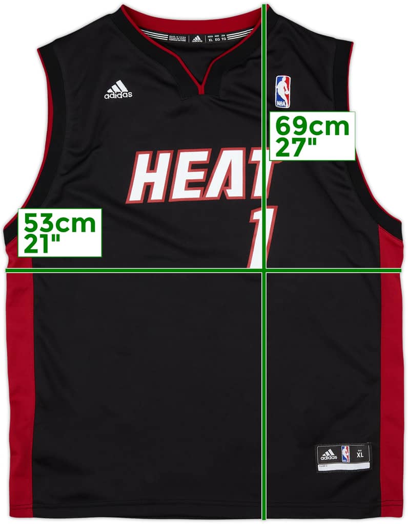 2010-12 Miami Heat Bosh #1 adidas Away Jersey - 10/10 - (XL.Boys)