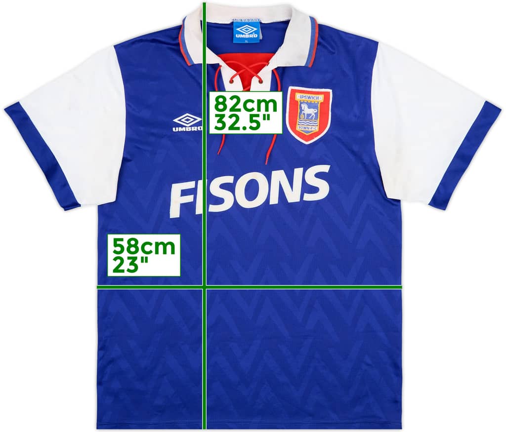 1992-94 Ipswich Home Shirt - 7/10 - (XL)