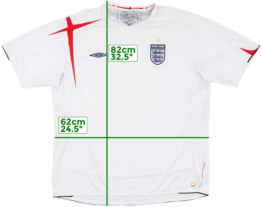 2005-07 England Home Shirt - 5/10 - (3XL)