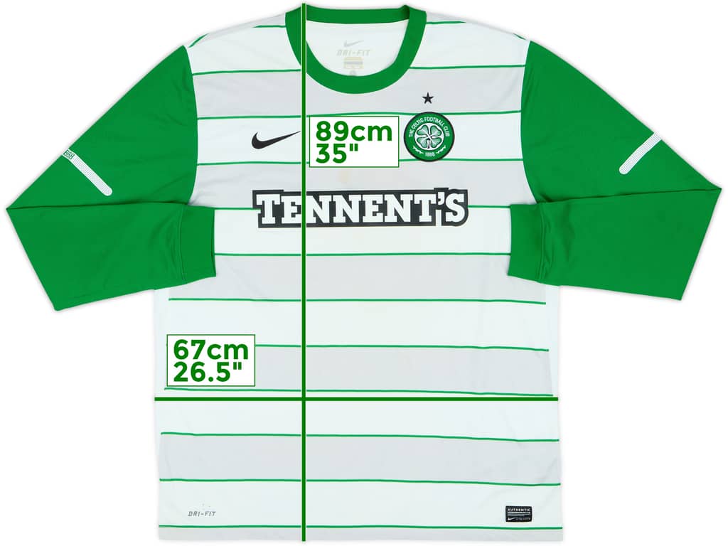 2011-12 Celtic Away L/S Shirt - 5/10 - (XL)
