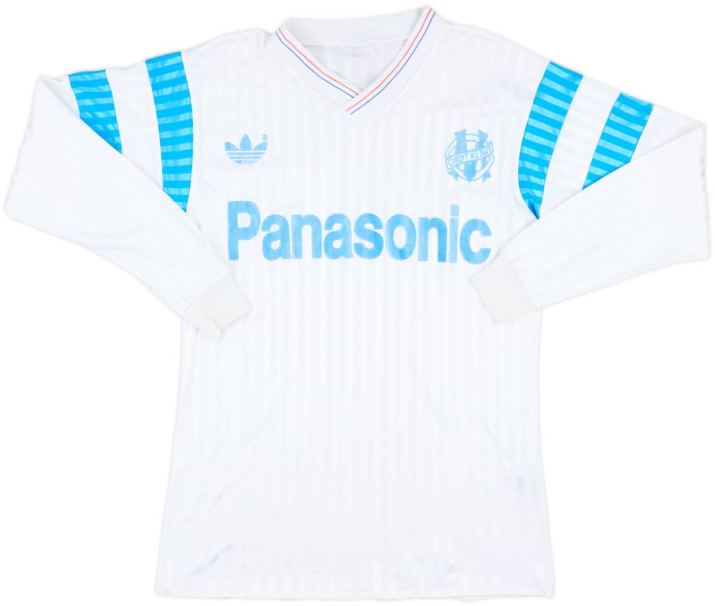 1990-91 Olympique Marseille Home L/S Shirt - 8/10 - (S)