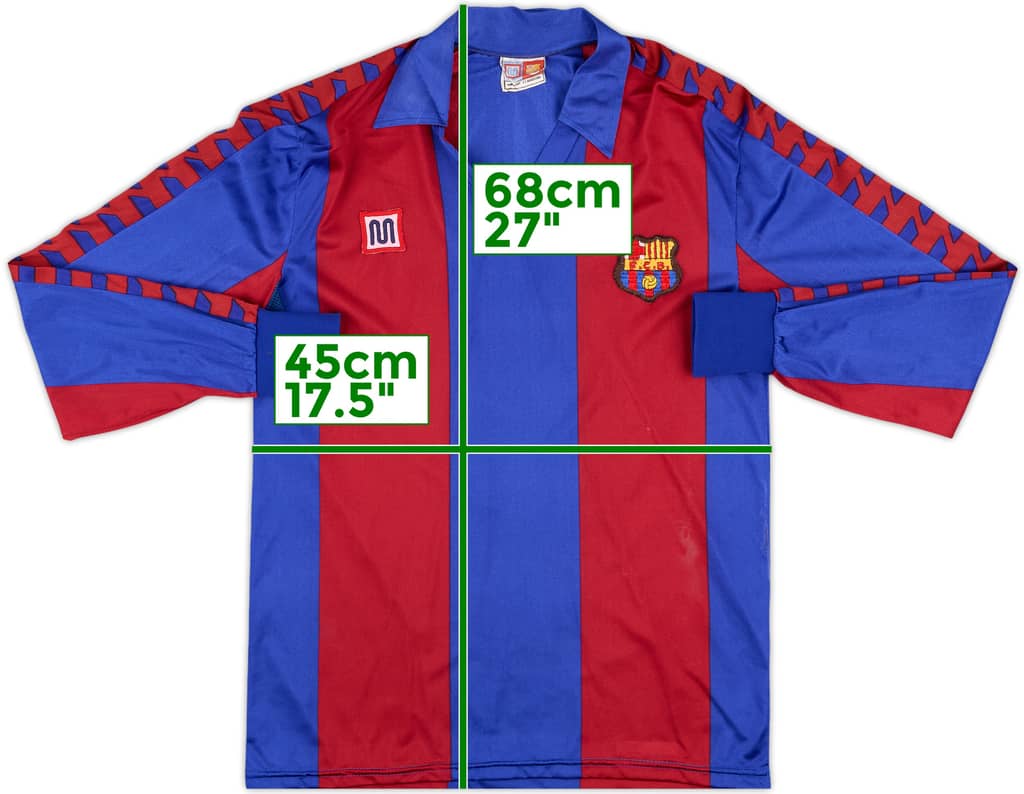 1989-92 Barcelona Home L/S Shirt - 6/10 - (XS)